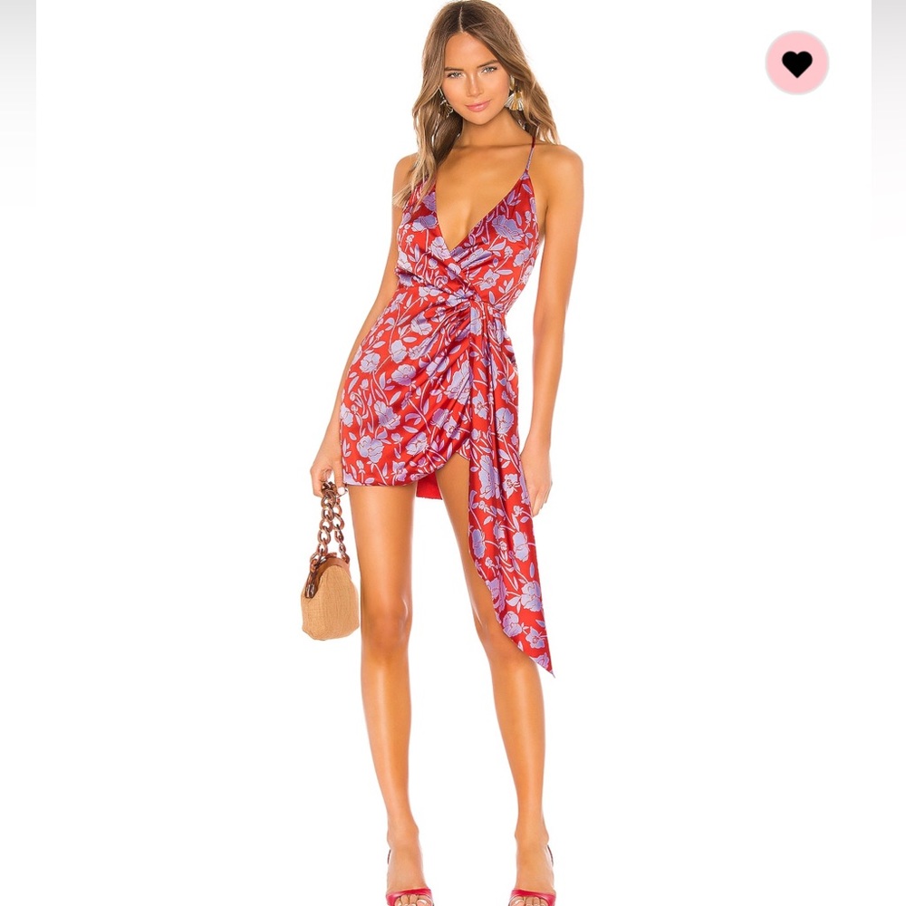 Silk floral mini dress